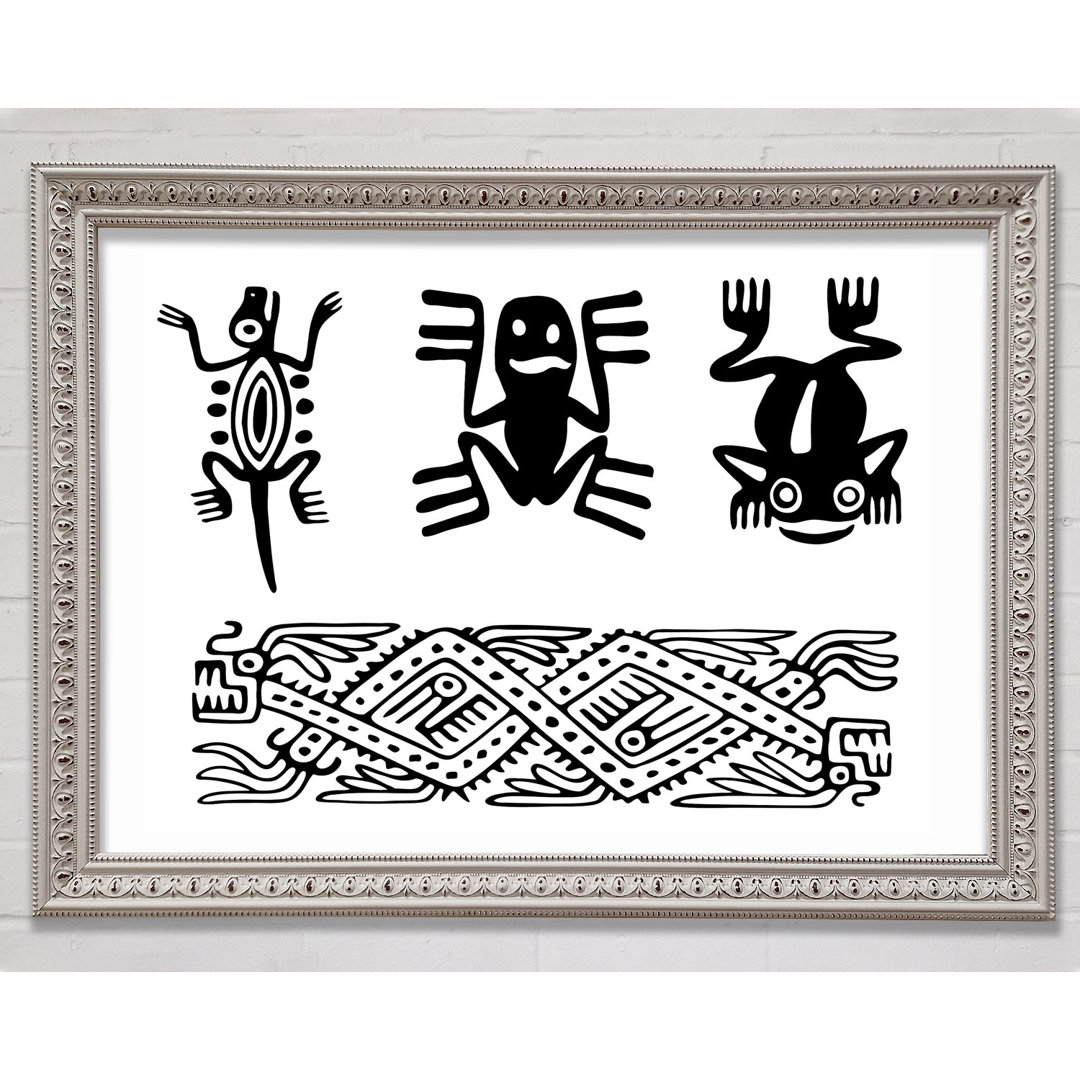 Tribal Animal Art Gerahmter Druck