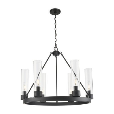 Lustre 6 lumières avec abat-jour Scherer