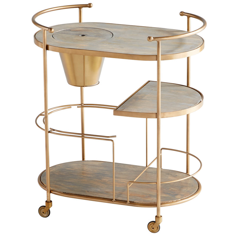 Barcraft Metal Bar Cart with Wheels