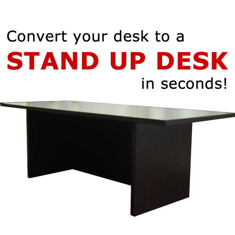 Unité de conversion pour bureau debout H 15,5 po x l 36 po, Cacao rouge foncé