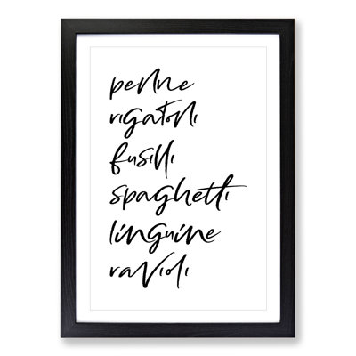 Pasta - Picture Frame Typography