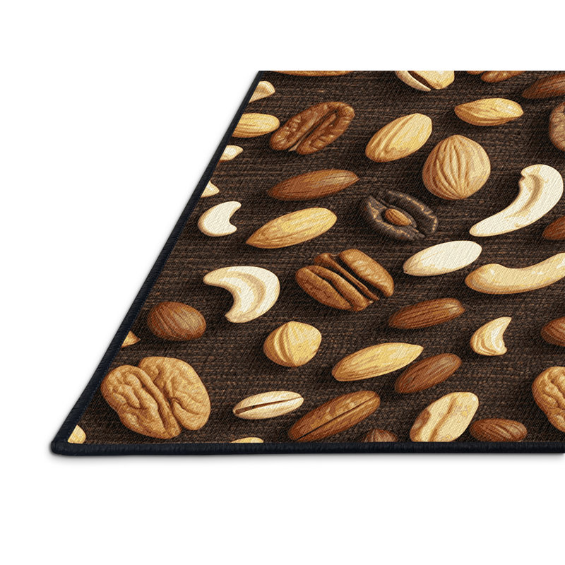 Washable Mixed nuts Desserts Area Rug, Rectangle 8' x 10'