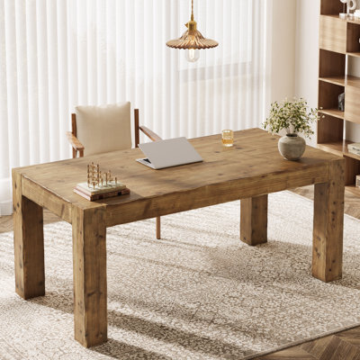 63'' Solid Wood Home Office Desk Computer Desk Executive Desk Writing Desk