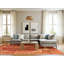 Tapis oriental orange / rouge en chenille / polyester tissé à la machine-84988307