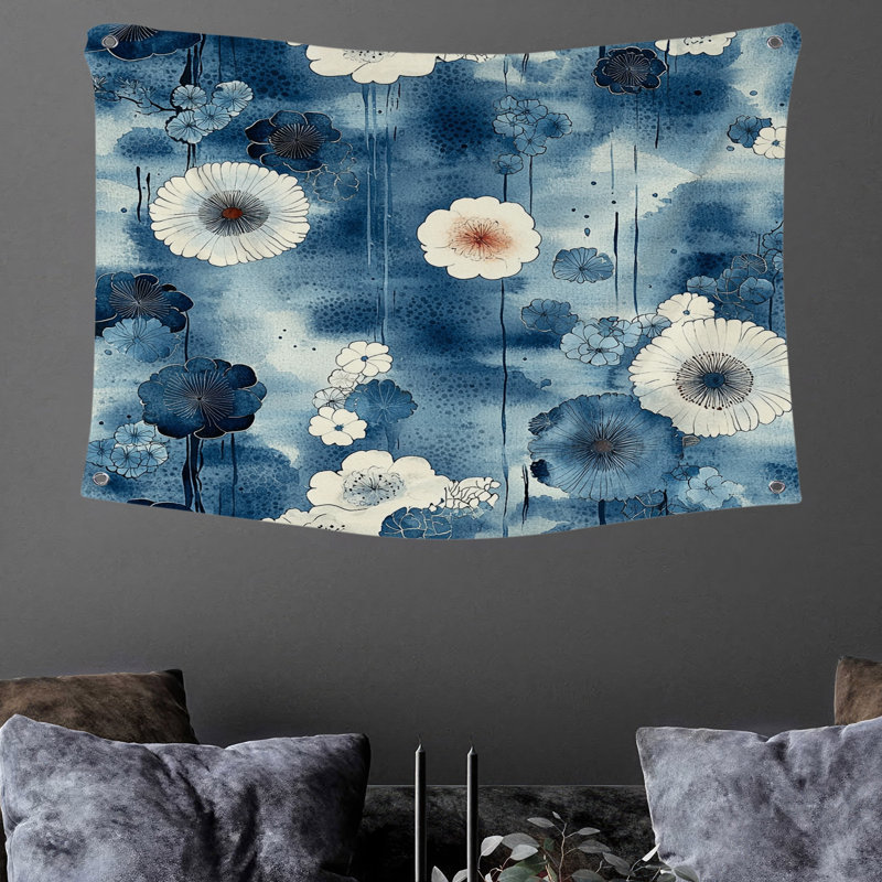 Tapisserie murale arrangement floral - Décoration murale nature, H 88 po x l 104 po