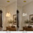 6.9" 1-Light Shell-Textured Glass Pendant with Adjustable Cord and Tri-Color E26 Bulb for Kitchen Island and Dining Room