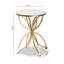 Table de bout en marbre Gateau, en forme de feuille, finition dorée, H 21,97 po x l 15,31 po x P 15,31 po