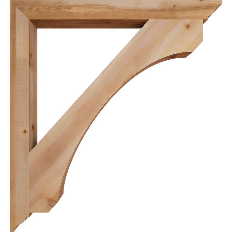 Support en bois rustique traditionnel BKTLEC01, Cèdre rouge de l'Ouest (lisse), H 48 po x l 3,5 po x P 44 po