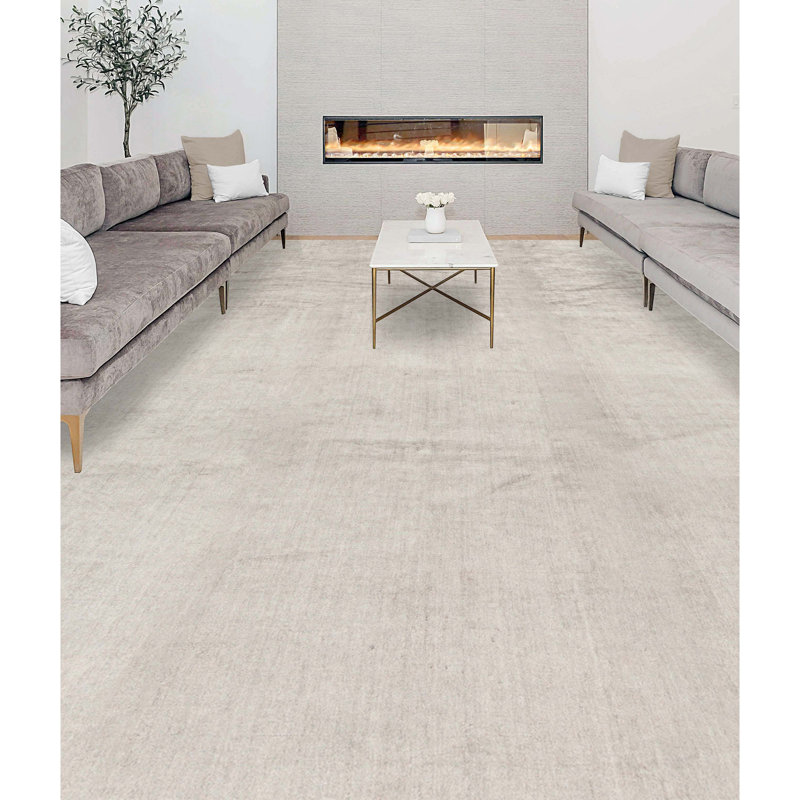 Wool Area Rug in Gray, Rectangle 5'10" x 9'3"