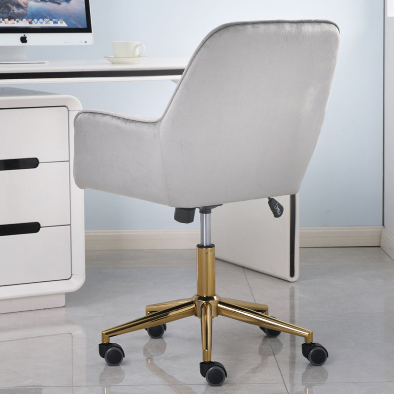 Ady Velvet Office Chair, Grey