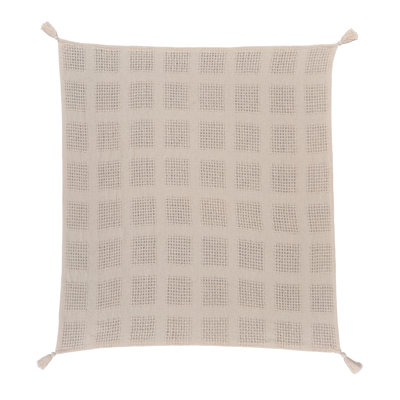 Waffle Weave Solid Cotton Throw Blanket