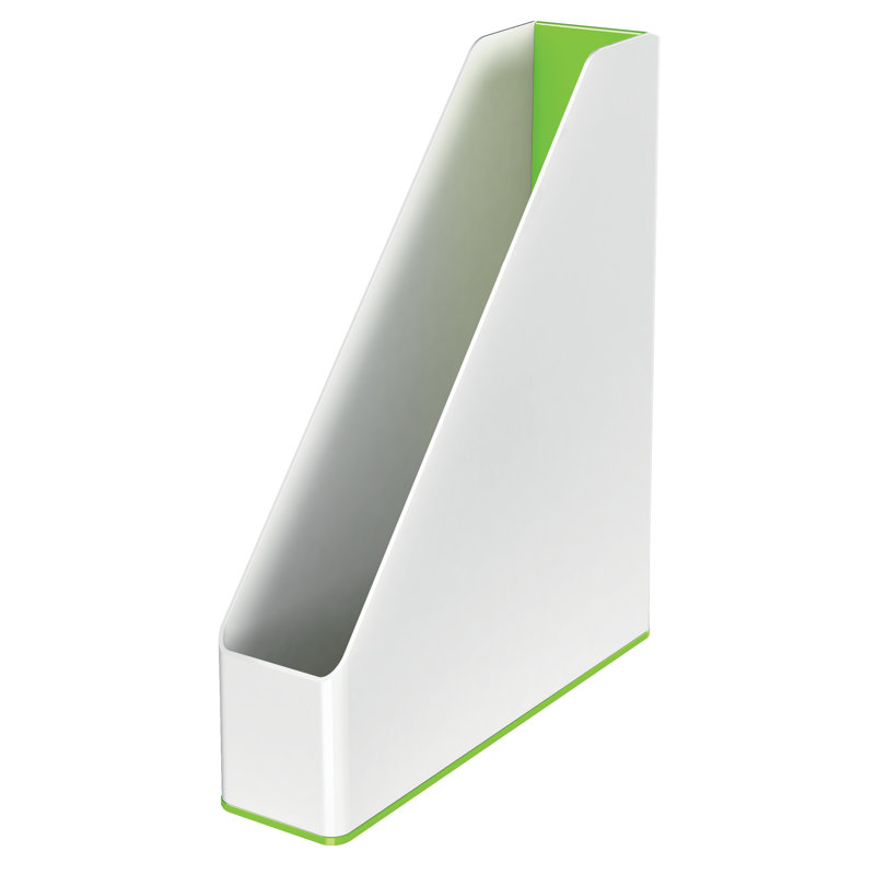 Free Standing Magazine Rack, White/Green