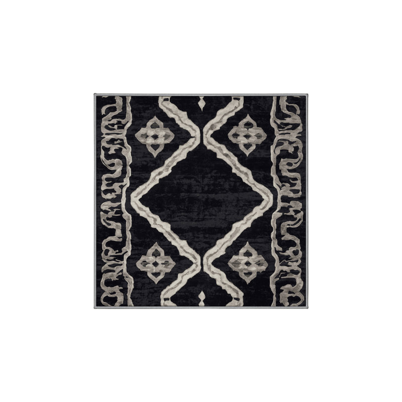 Silky Soft Plush Gray Area Rug, Square 7'