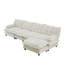 Canapé modulaire en L modulaire en L avec repose-pieds, siège en chenille 4 places avec coussin en treillis confortable, chambre et appartement-227447661