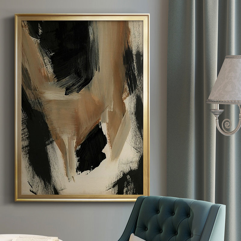 " Baked Paintstrokes II ", 42.5" H x 30.5" W, Gold