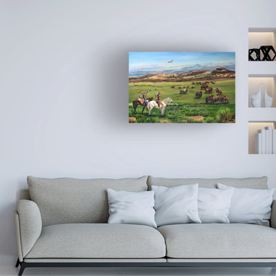 Bolog Audrey Gross Sherrill Native Americans And Buffalo Canvas Art