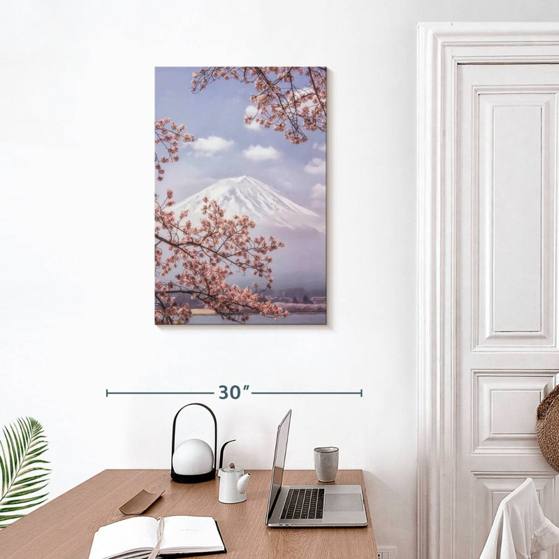 Alvord Mt. Fuji dans les cerisiers en fleurs, H 30 po x l 20 po