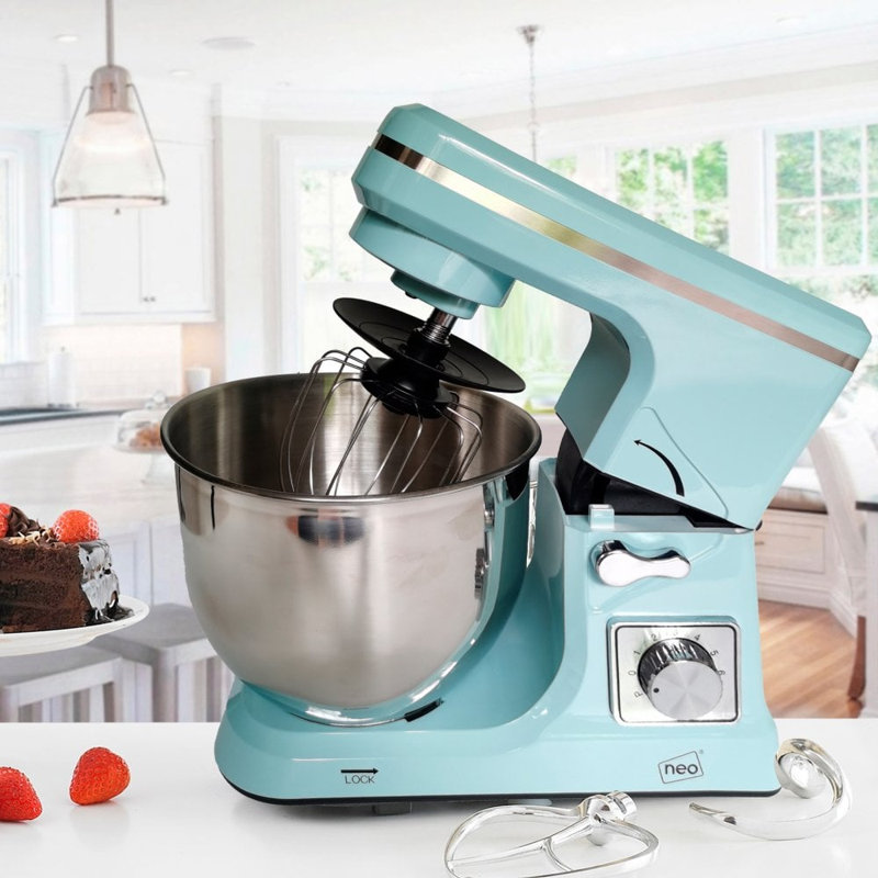Symple Stuff 6 Speed 5L Splash Guard Stand Mixer, Duck