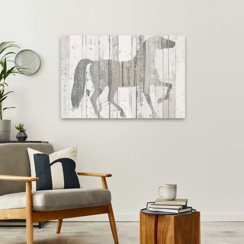 Récolte de cheval gris contemporain Contemporary, H 36 po x l 24 po