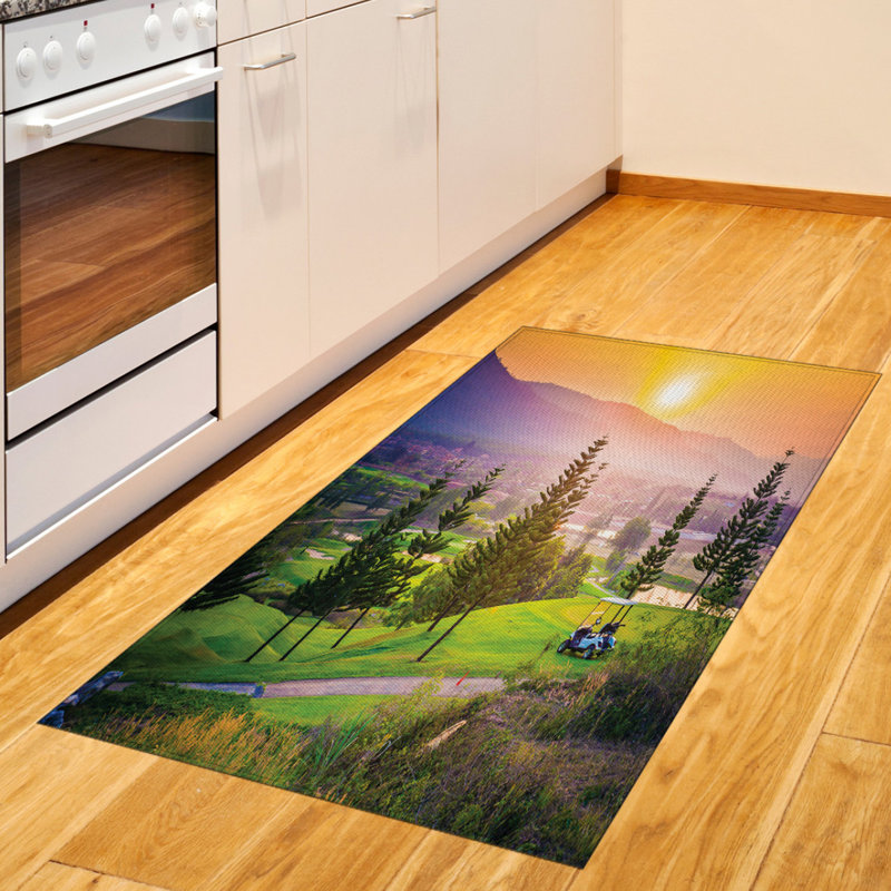 Tapis décoratif long en fibre de polyester à haute densité Farm House, Rectangle 2 pi 7 po x 5 pi