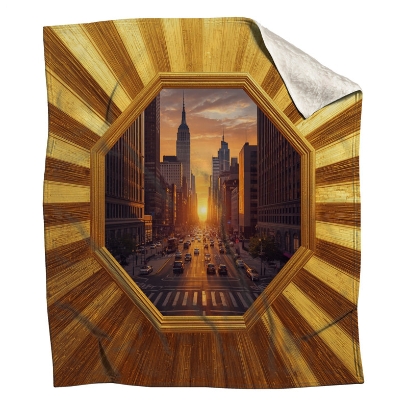 Couvertures gratte-ciel City Sunset, L 50 po x H 60 po