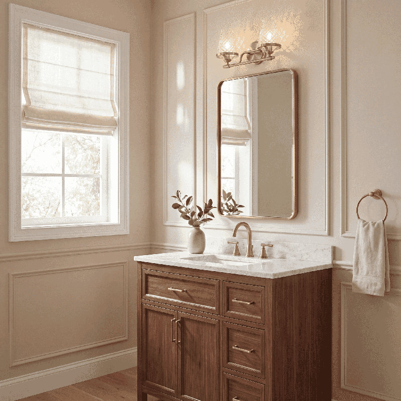 Kaeman 2-Light Dimmable Vanity Light, 8.75" H x 16.5" W x 16.5" D, 2 Lights