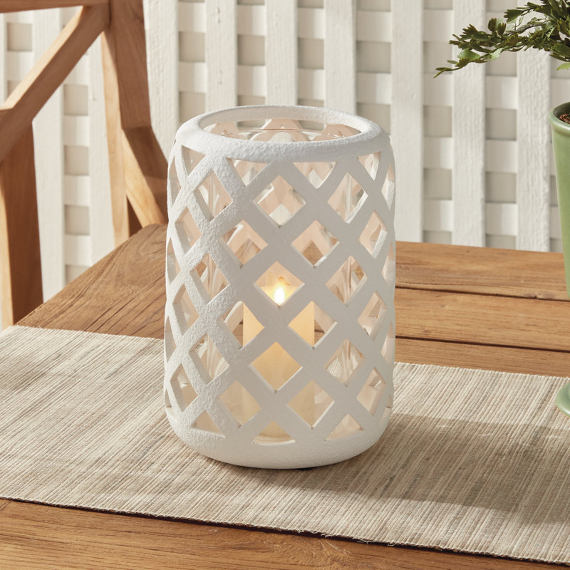 LUCCA HURRICANE LARGE, 11.22" H x 8.66" W x 8.66" D, White