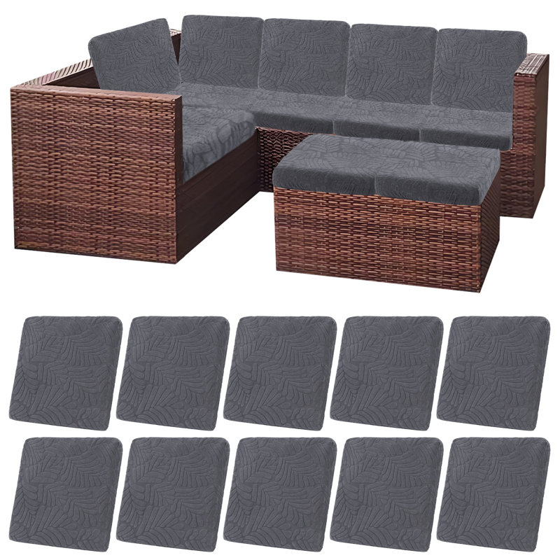 Waterproof Stretch Outdoor Patio Seat Cushion Covers, Gray