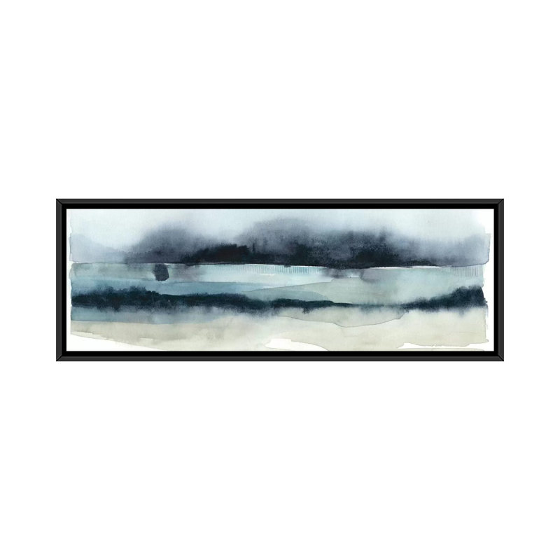 « stormy sea ii », reproduction d’impression sur toile, H 24 po x l 72 po x P 1,5 po, Cadre noir