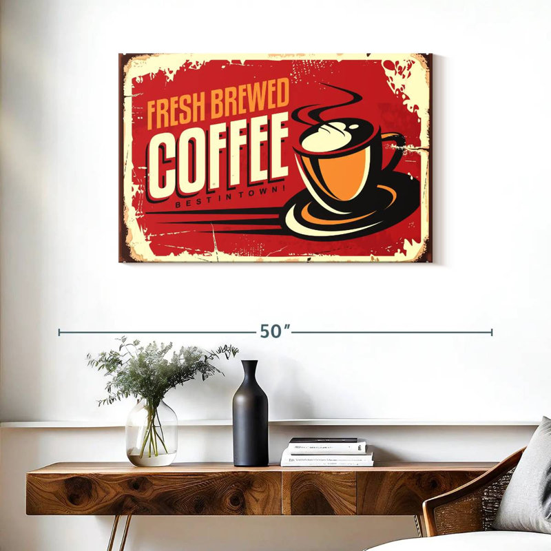 Plaque murale «Fresh Brewed Coffee», H 24 po x l 36 po