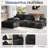 3-Seat L-Shaped Modular Sectional Sofa with 2 Armrests & 3 Detachable Pillows, No Assembly Required-1847331839