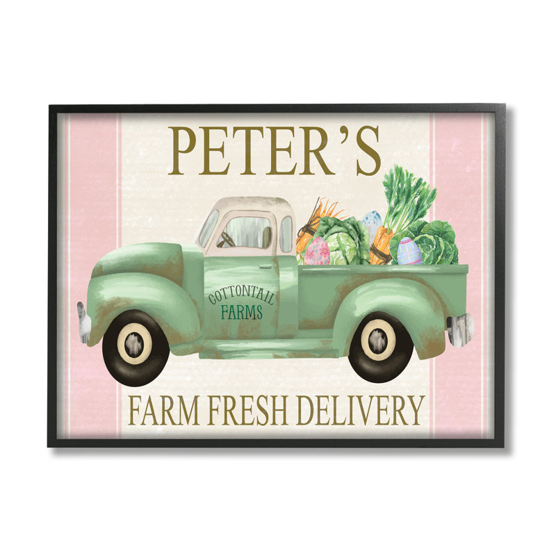 «Farm Fresh Livraison Sign», par Rust Art, Giclée encadrée noir minuit, H 11 po x l 14 po x P 1,5 po