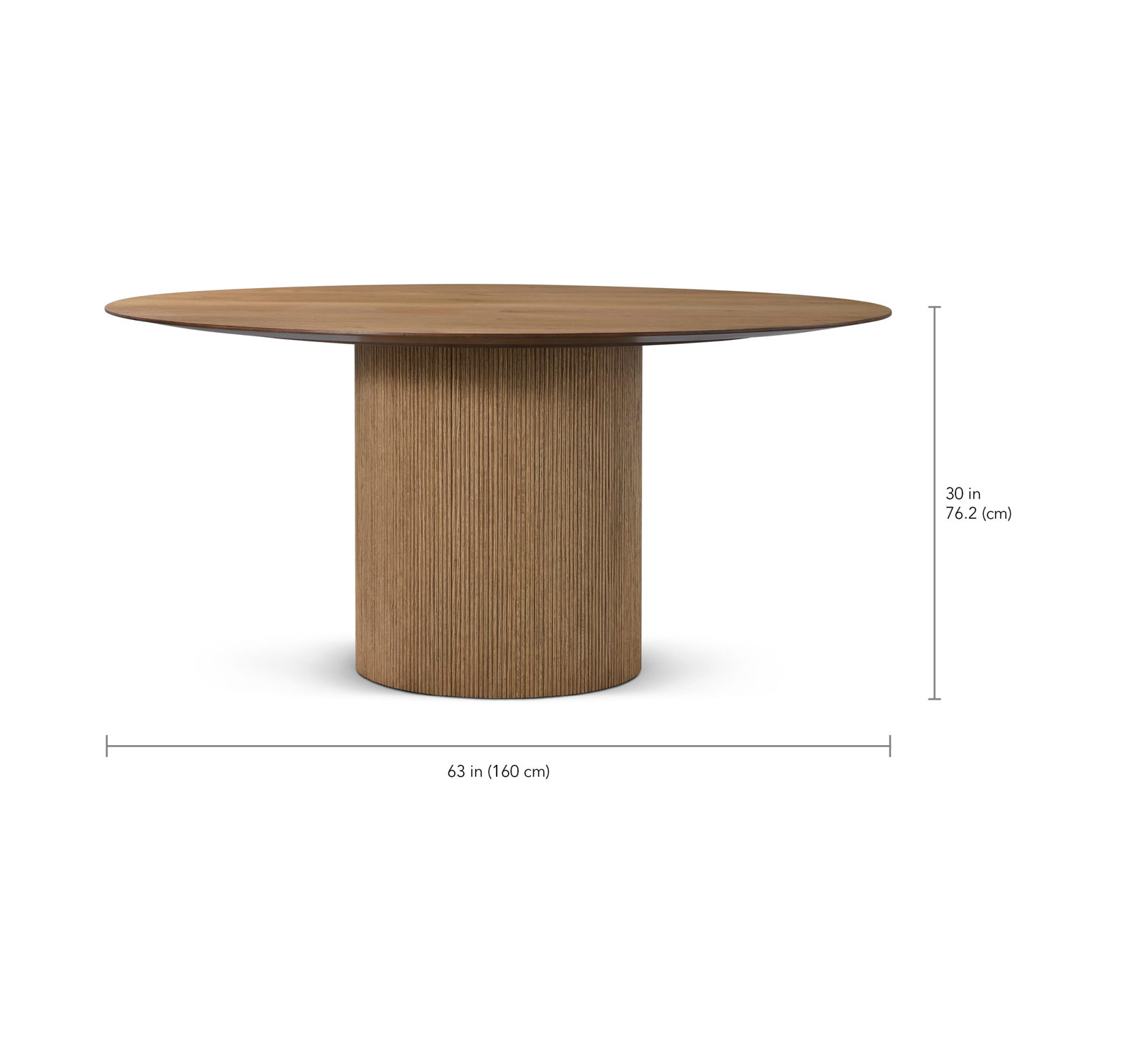Dining Table, 30" H x 62.99" L x 62.99" W, Natural