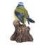 MOTION ACTIVATED SINGING BIRD BLUE TIT ON STUMP