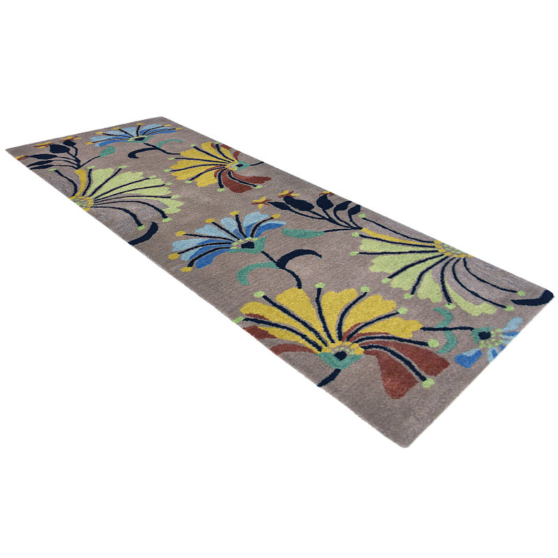 Styles HAND TUFTED WOOL ECO-FRIENDLY AREA RUGS - Runner | Camel Color | Floral Design | Area Rugs for Living room, Bedroom