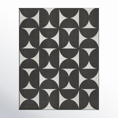 Patoma Geometric Flatweave Black/White Area Rug