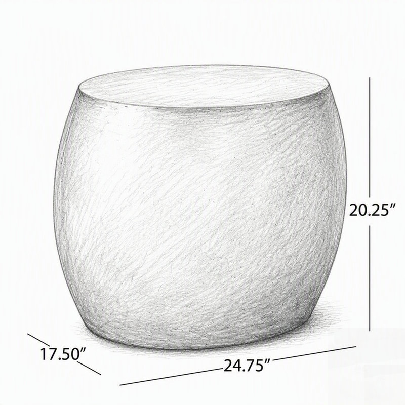 Table d'appoint extérieure ovale en béton légère, durable et élégante pour le patio ou la cour
