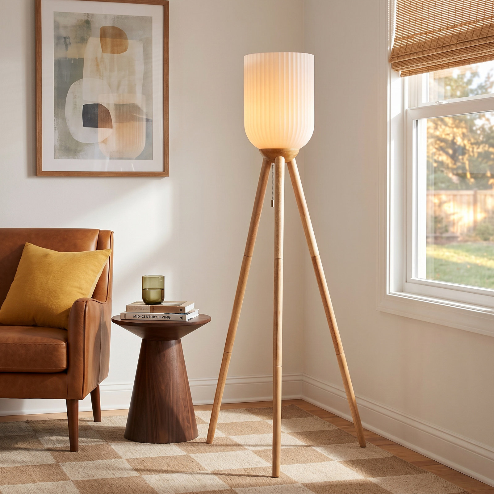 Lapka 57.5'' Wood Floor Lamp, Natural