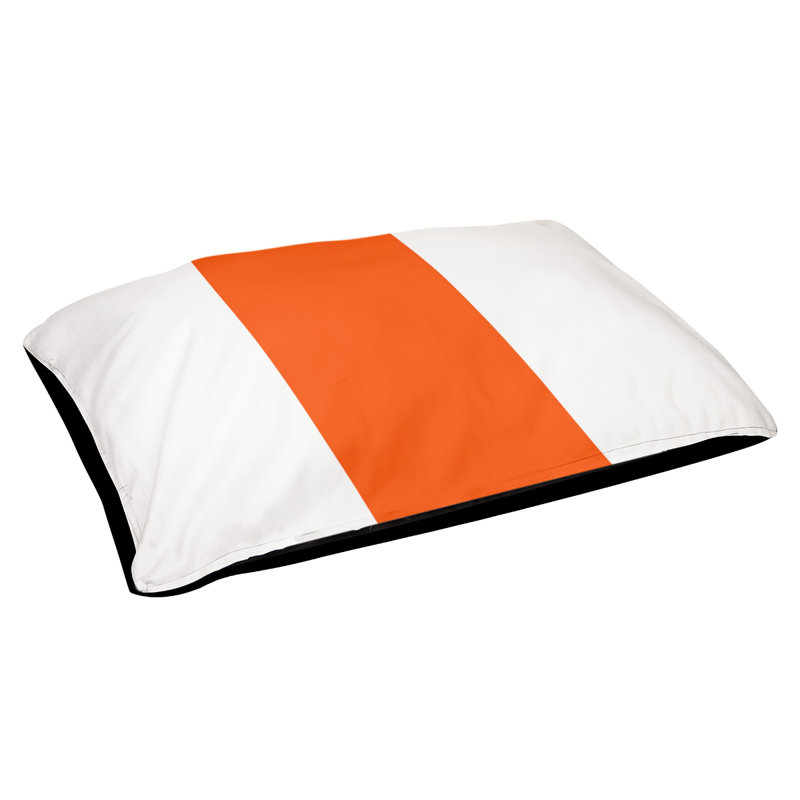 Coussin Miami, Très grand (l 50 po x P 40 po x H 7 po), Blanc / Orange