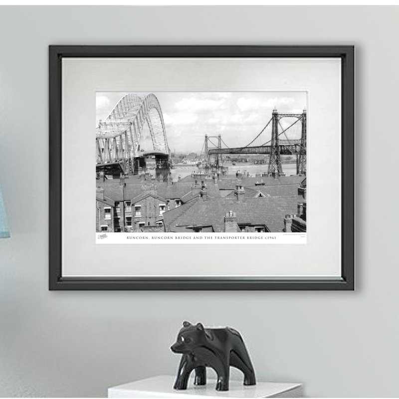 Runcorn, Runcorn Bridge And The Transporter Bridge C1961 - Print, 28cm H x 36cm W x 2.3cm D