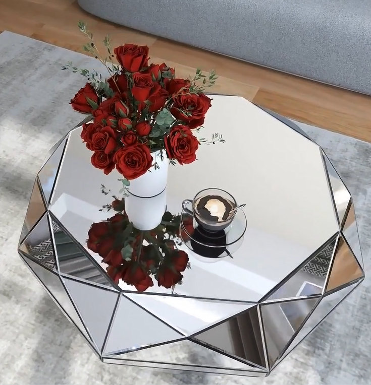 Hasbrouck Solid Mirrored Coffee Table