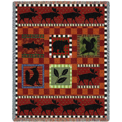 Pure Country Weavers Adirondack Lodge Blanket by Walter Robertson - Wildlife Lodge Cabin Gift Tapestry Throw Woven from Cotton - Made in The USA (72x54)
