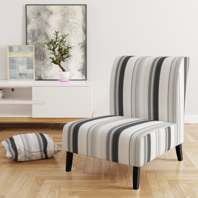 Fauteuil de chambre rayé noir et gris