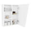 Armoire à pharmacie murale blanche avec porte à miroir et rangement fermé / ouvert, hauteur de 23,64 po, largeur de 6,41 po, profondeur de 19,46 po, porte fonctionnelle, cinq tablettes et plus, ouverte pour