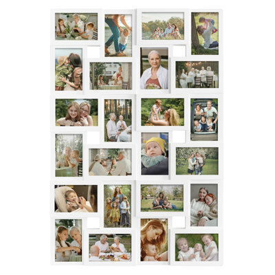 24 Photos Collage Picture Frame, Wall Hanging Gallery Display, White