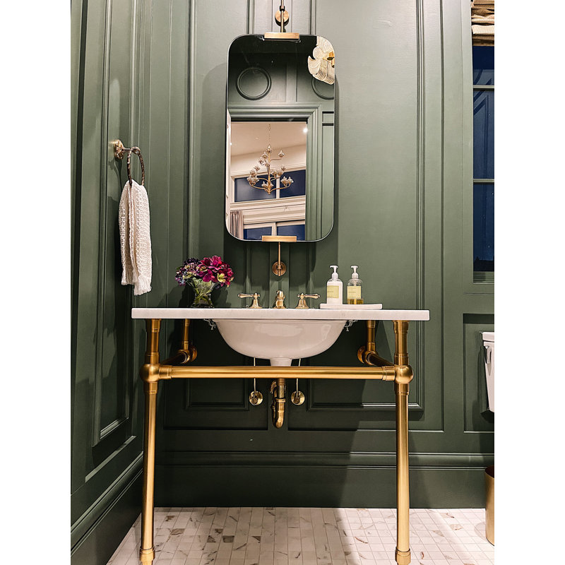 Edwardian™ Widespread Bathroom Faucet with Drain Assembly, Unlacquered Brass
