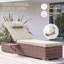 Chaise longue d'extérieur en osier inclinable avec table d'appoint et coussins-819371124