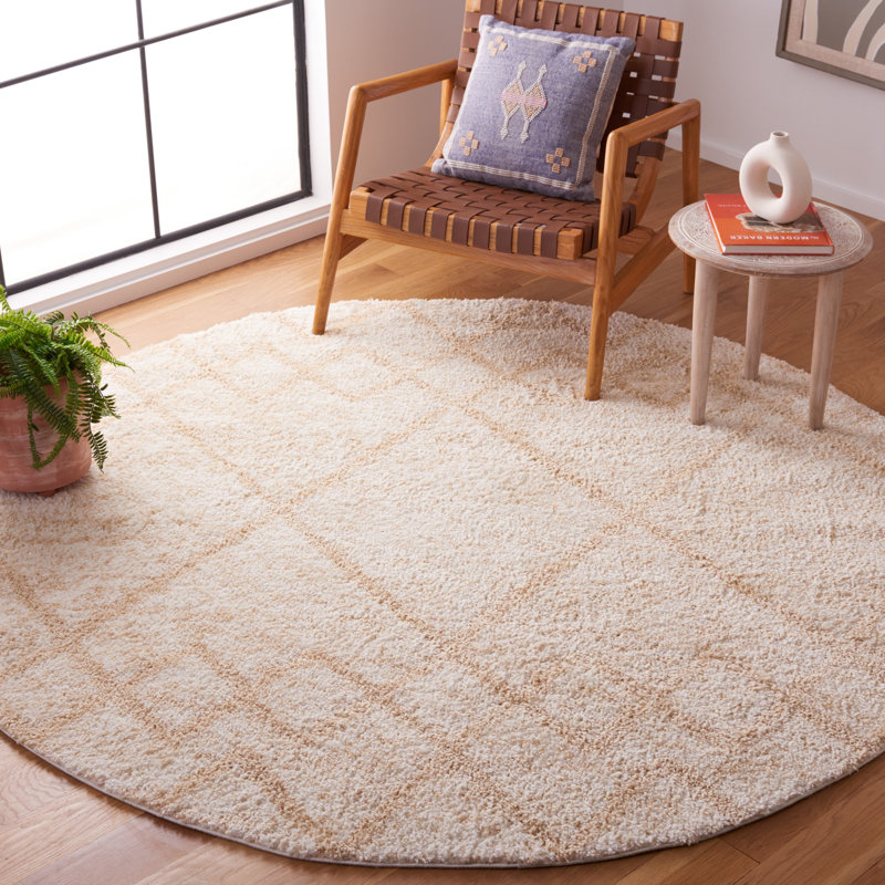 Tapis à poils longs Bindiya, Rond 7 pi