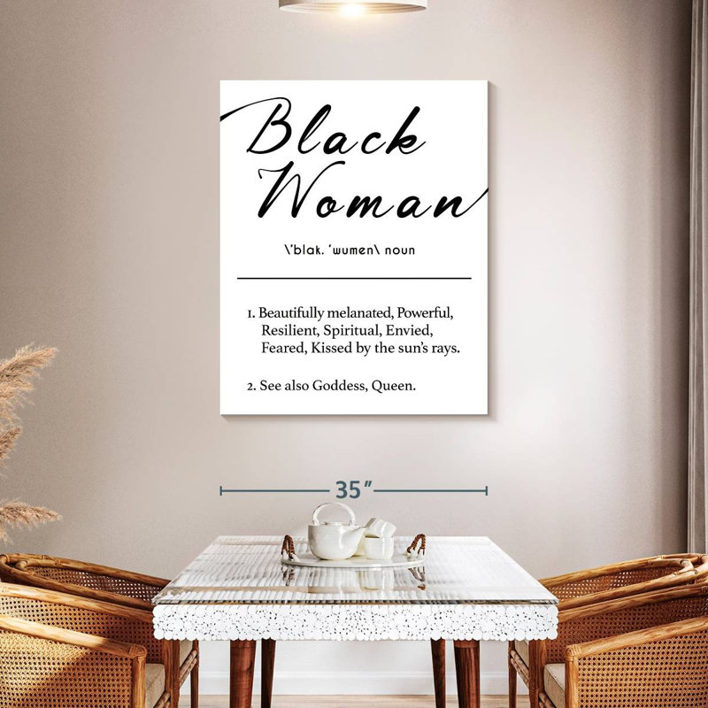 Black Woman Definition Canvas Print, 45" H x 36" W x 1.25" D