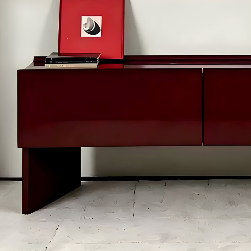 Console italienne de minimalisme moderne italien, H 30,7 po x l 78,7 po x P 15,7 po, Rouge foncé, Rouge foncé, Rouge foncé
